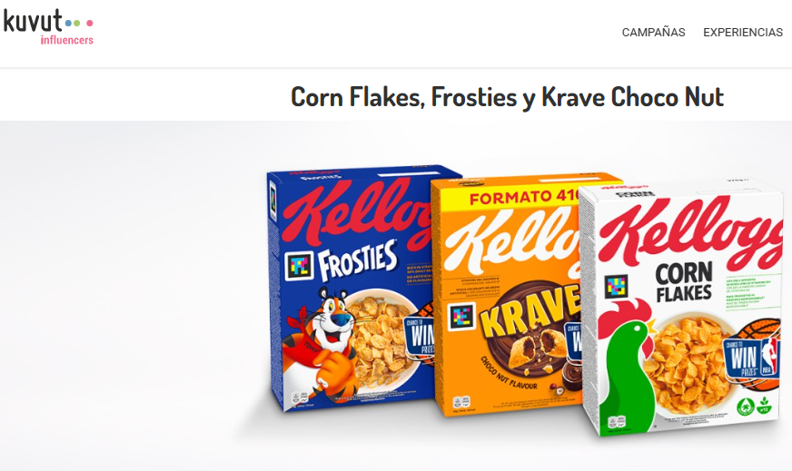 KUVUT BUSCA 60 PROBADORES DE  Corn Flakes, Frosties y Krave Choco Nut